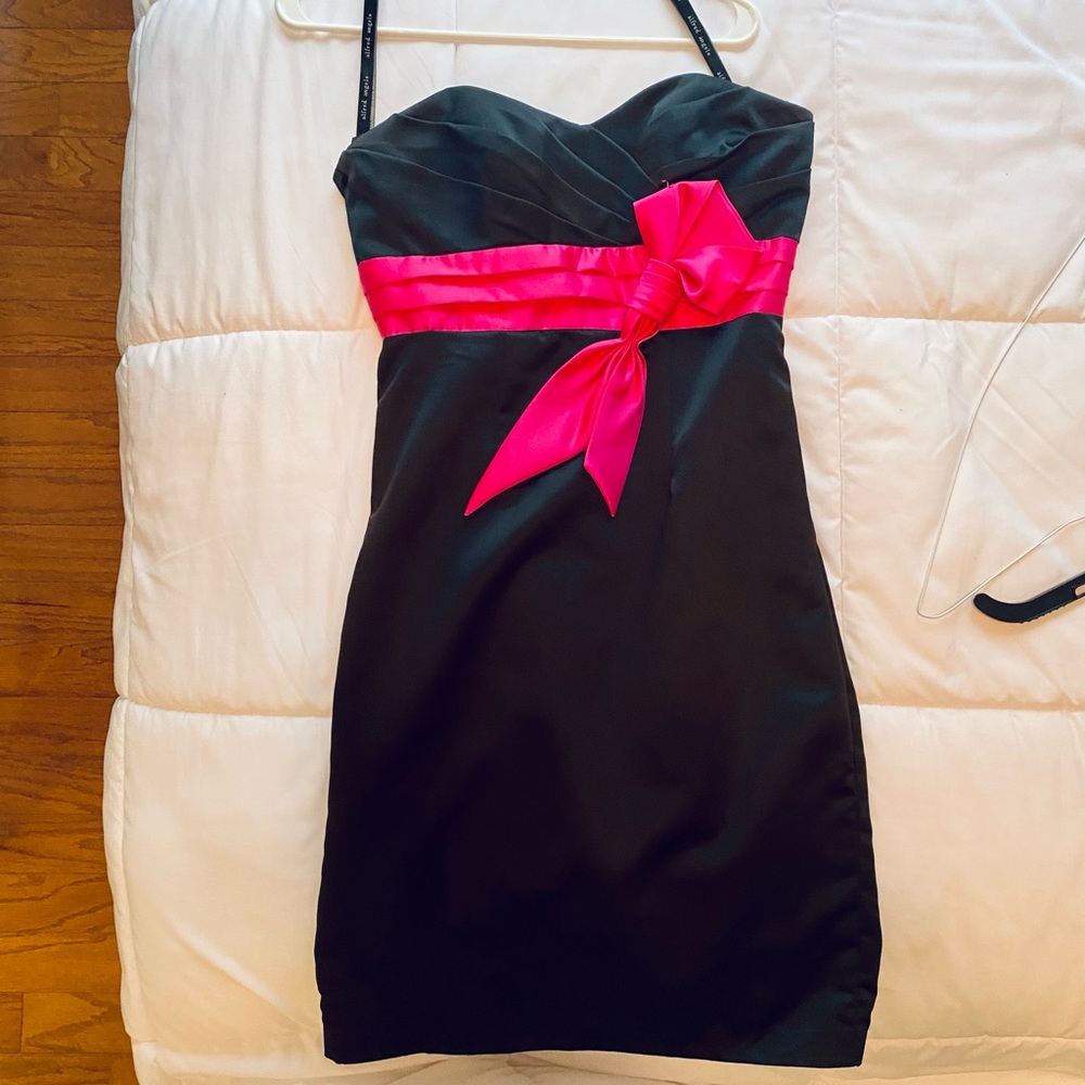 Alfred Angelo bridesmaids dress black and pink